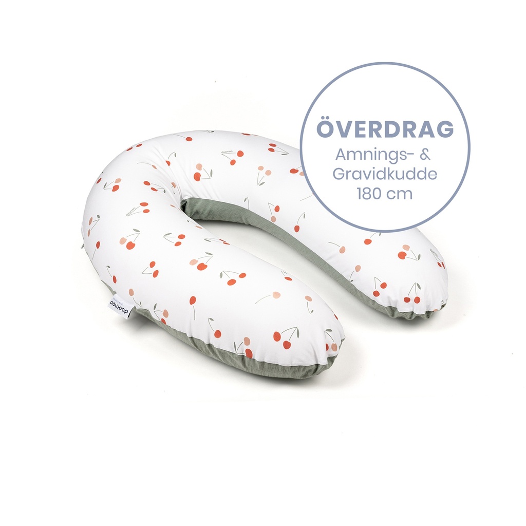 Doomoo Överdrag Amnings- gravidkudde - Körsbär Grön